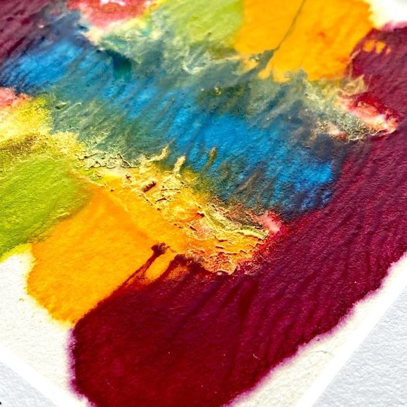 Original Art ‘Daydreaming’ Encaustic Wax Painting Matted 14”x11" Frame Ready - Picture 4 of 5